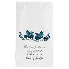 Blue Elegant Dragons Wedding Gift Bag Kleine Geschenktüte