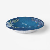 Blue Elegant floral summer wedding Pappteller (Gewinkelt)