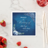 Blue Elegant floral summer wedding Serviette (Beispiel)
