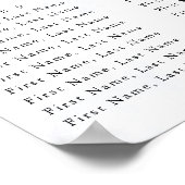 Blue Elegant flower summer wedding seating chart  Poster (Ecke)