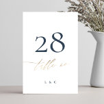 Blue Elegant Gold Classic Wedding Tischnummer<br><div class="desc">Diese Karte ist Teil einer großen Sammlung - klicken Sie unten oder frag mir für mich Info</div>