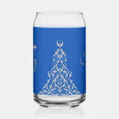 Blue Elegant Hanukkah Silver Menorah Dosenglas (Links)