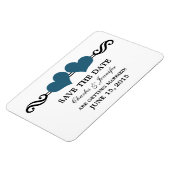 Blue Elegant Hearts Speichern des Datumsmagneten Magnet (Linke Seite)