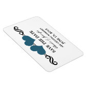 Blue Elegant Hearts Speichern des Datumsmagneten Magnet (Rechte Seite)