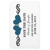 Blue Elegant Hearts Speichern des Datumsmagneten Magnet (Vertikal)