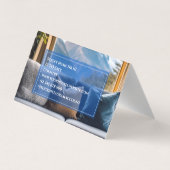 Blue Elegant Hostel Foto Delicate Stilvoll hell Visitenkarten (Rückseite)