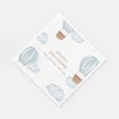 Blue Elegant Hot Air Ballon Cloud Boy Baby Shower Serviette (Ecke)