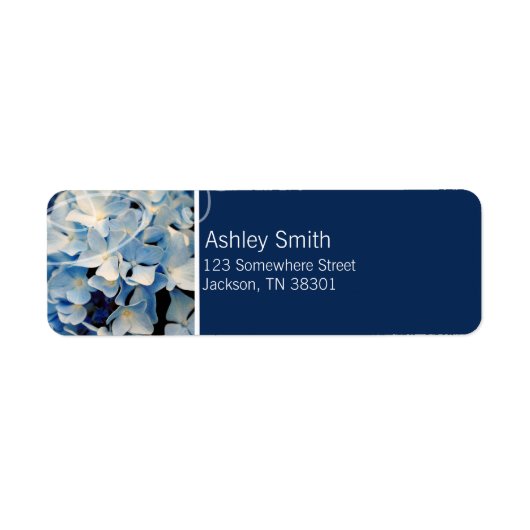 Blue Elegant Hydrangea Wedding Labels (Vorne)