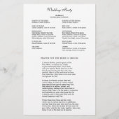 Blue Elegant Katholic Wedding Program Stationery Briefpapier (Rückseite)