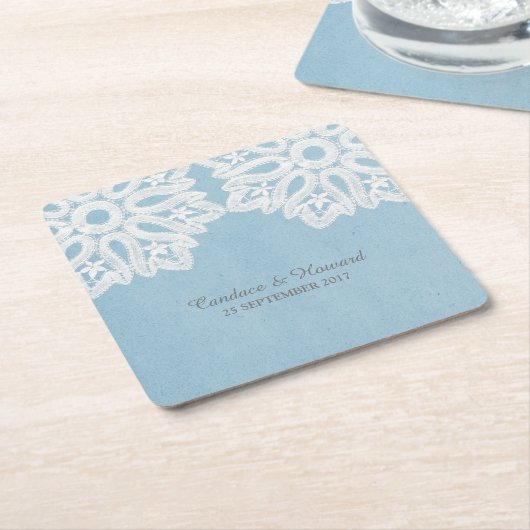 Blue Elegant Lace Paper Untersetzer (angewinkelt)