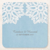 Blue Elegant Lace Paper Untersetzer (Vorderseite)