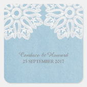 Blue Elegant Lace Wedding Stickers (Vorderseite)