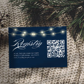 Blue Elegant Minimalistisch Baby Shower QR Code Ge Begleitkarte