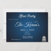 Blue Elegant Mosque Ramadan Iftar Party  Invit Einladung (Vorderseite)