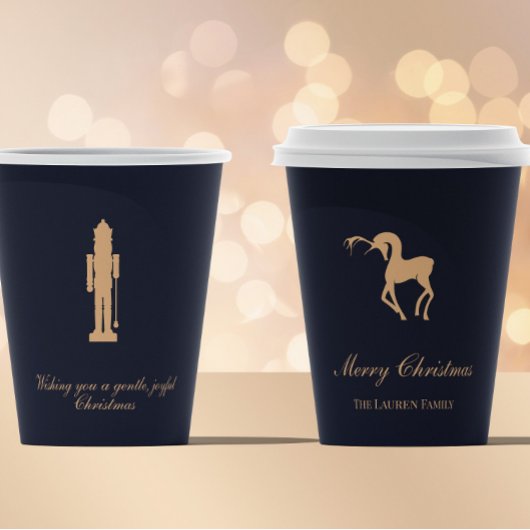 Blue elegant Nutcracker personalized cup Pappbecher