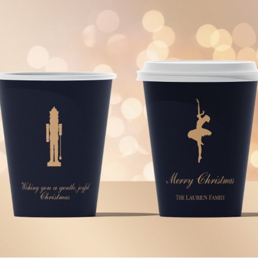 Blue elegant Nutcracker personalized cup Pappbecher