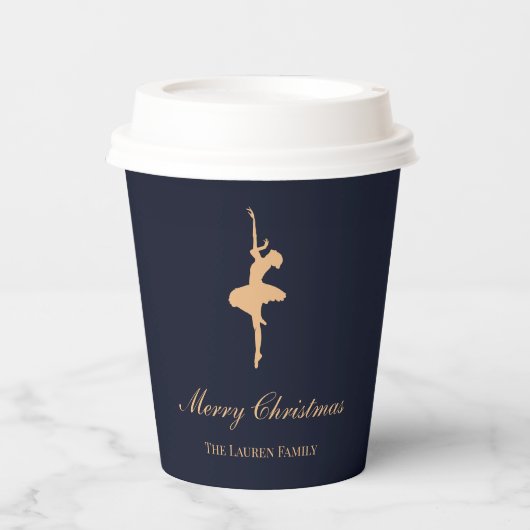 Blue elegant Nutcracker personalized cup Pappbecher (Vorderseite)