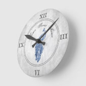 Blue Elegant Peacock Akrylic Wall Clock Runde Wanduhr (Winkel)