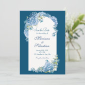 Blue Elegant Rustikal Einfaches Elegantes Design Save The Date (Stehend Vorderseite)
