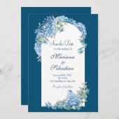 Blue Elegant Rustikal Einfaches Elegantes Design Save The Date (Vorne/Hinten)