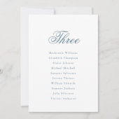 Blue Elegant Seating Chart Card Klassisches Skript Einladung (Vorderseite)