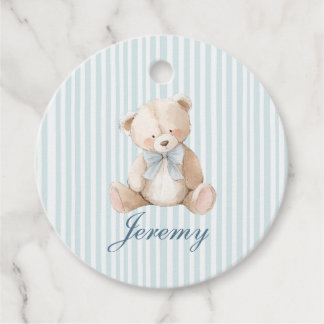 Blue Elegant Teddy Bear Favor Tags Geschenkanhänger