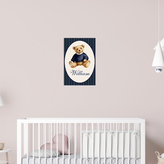 Blue Elegant Teddy Bear Poster (Kinderzimmer 2)