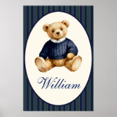 Blue Elegant Teddy Bear Poster (Vorne)