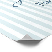Blue Elegant Teddy Bear Sticker Poster (Ecke)