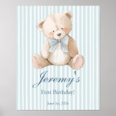 Blue Elegant Teddy Bear Sticker Poster (Vorne)