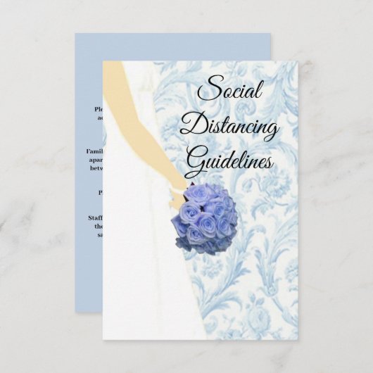 Blue Elegant Wedding Gown Sicherheitsmaßnahmen Begleitkarte (Vorne/Hinten)