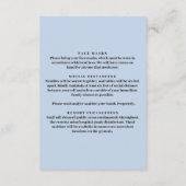 Blue Elegant Wedding Gown Sicherheitsmaßnahmen Begleitkarte (Rückseite)