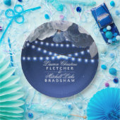 Blue Elegant Wedding Pappteller (Party)