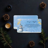 Blue Elegant Whimsical Winter Snowman Baby Dusche Begleitkarte