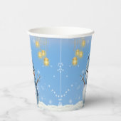 Blue Elegant Whimsical Winter Snowman Baby Dusche Pappbecher (Rechts)