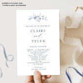 Blue Elegante and Simple Wedding Program