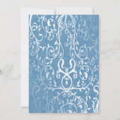 Blue Elegante Blüh Brautparty Einladung (Rückseite)