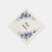 Blue Elegante Blume: Personalisierte Hochzeiten vo Serviette (Ecke)