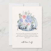 Blue Elegante Blume Pumpkin Fall Baby Dusche Dankeskarte (Vorderseite)