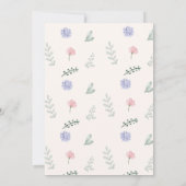 Blue Elegante Blume Pumpkin Fall Baby Dusche Dankeskarte (Rückseite)