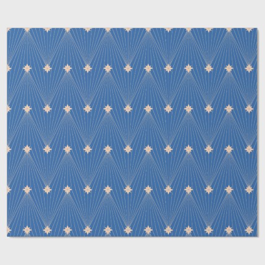 Blue Elegante Christmas Tree Geschenkpapier (Flach)