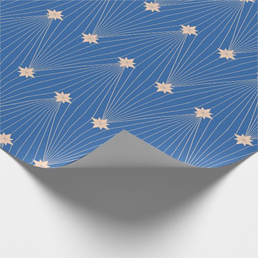 Blue Elegante Christmas Tree Geschenkpapier (Ecke)