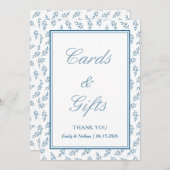 Blue Elegante Classic Wedding Cards & Gifts Zeiche (Vorne/Hinten)