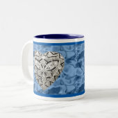 Blue Elegante Designer Herzliche Tasse (Vorderseite Links)