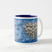 Blue Elegante Designer Herzliche Tasse (VorderseiteRechts)