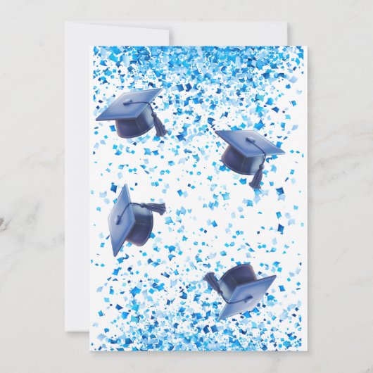 Blue Elegante Double Celebration Graduation Party Einladung (Rückseite)