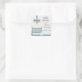 Blue elegante Kinderzimmer Baby Boy Duschkleber Quadratischer Aufkleber (Tasche)