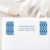 Blue Elegante Lattice Holiday Address Labels (Insitu)