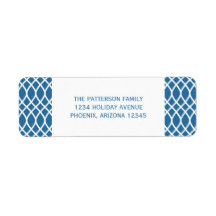 Blue Elegante Lattice Holiday Address Labels