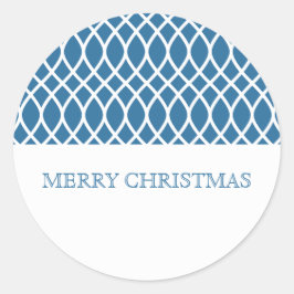 Blue Elegante Lattice Holiday Stickers